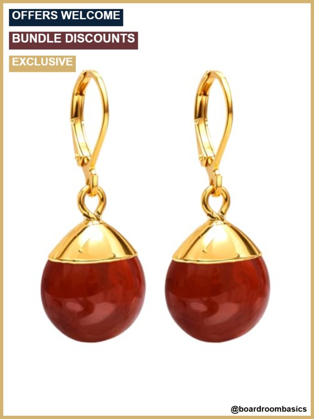 Gold Leverback Drop Dangle Earrings Gemstone Women Boho